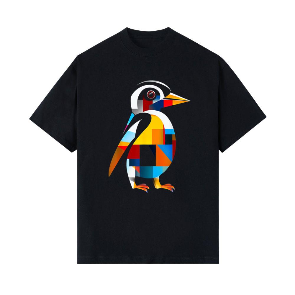 Penguin Geometric Art Animal Abstract Graphic Penguin T-Shirt