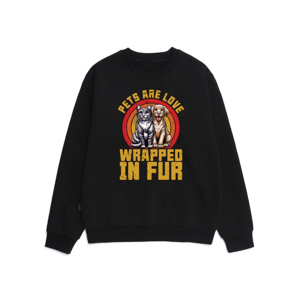 Pets Are Love Wrapped in Fur Dog Cat Animal Rescue Gift Sweatshirt