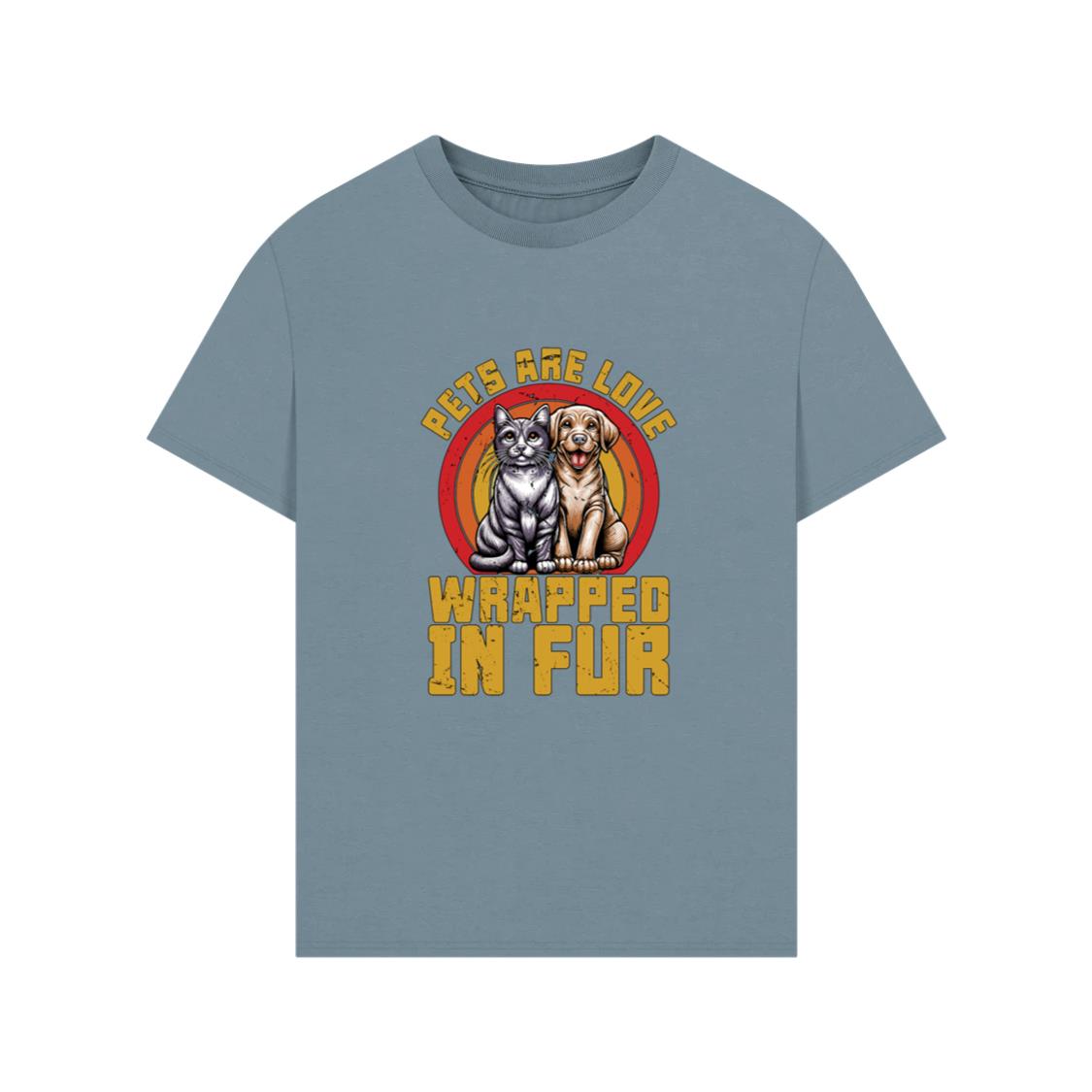 Pets Are Love Wrapped in Fur Dog Cat Animal Rescue Gift TShirts Anhand