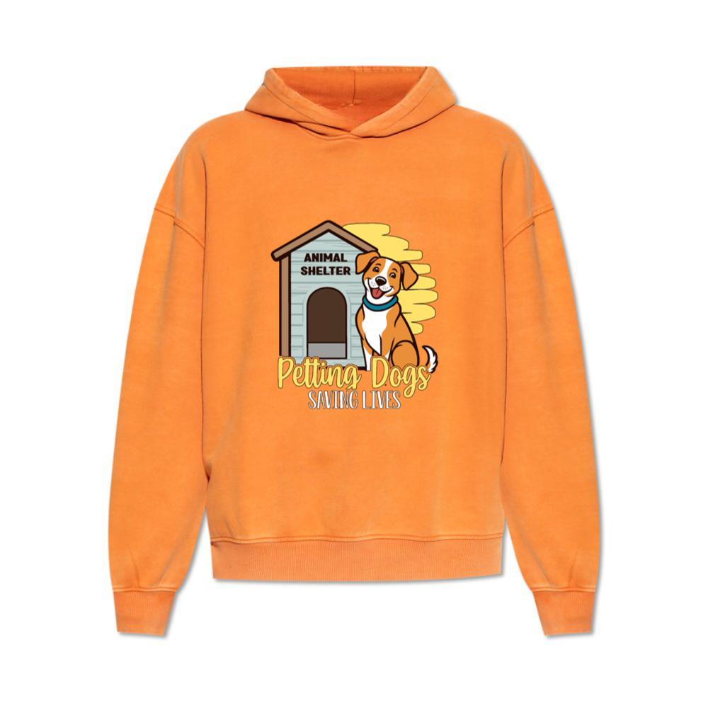 Petting Dogs Saving Lives Animal Shelter Rescue Dog Lover Gift Hoodie