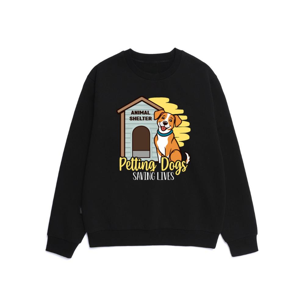 Petting Dogs Saving Lives Animal Shelter Rescue Dog Lover Gift Sweatshirt
