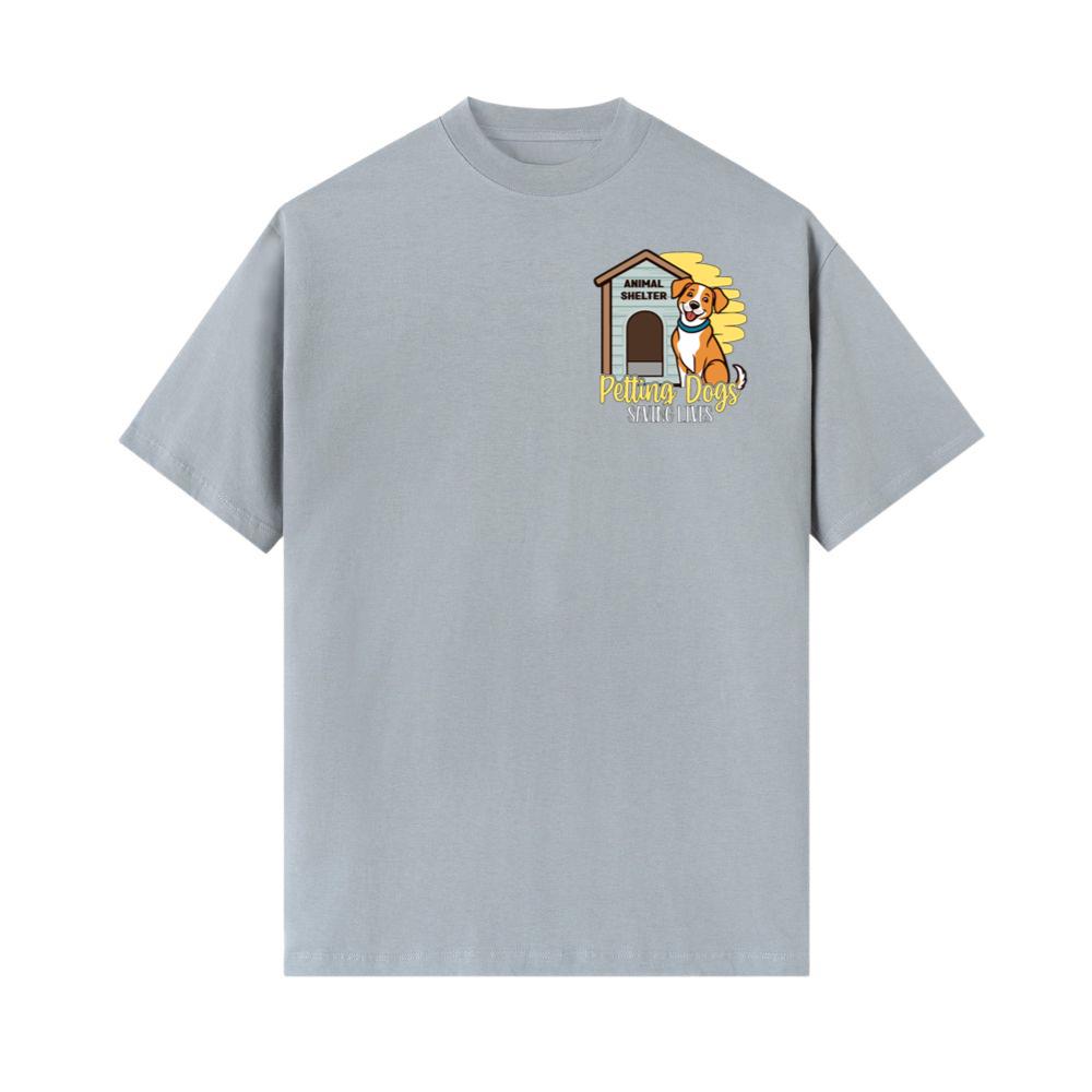 Petting Dogs Saving Lives Animal Shelter Rescue Dog Lover Gift T-Shirt - Image 2
