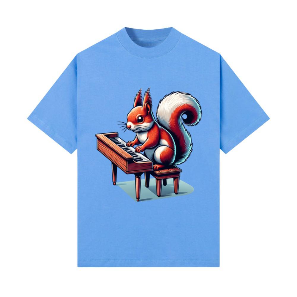 Piano Music Squirrel Nuts Animal Lover Design T-Shirt
