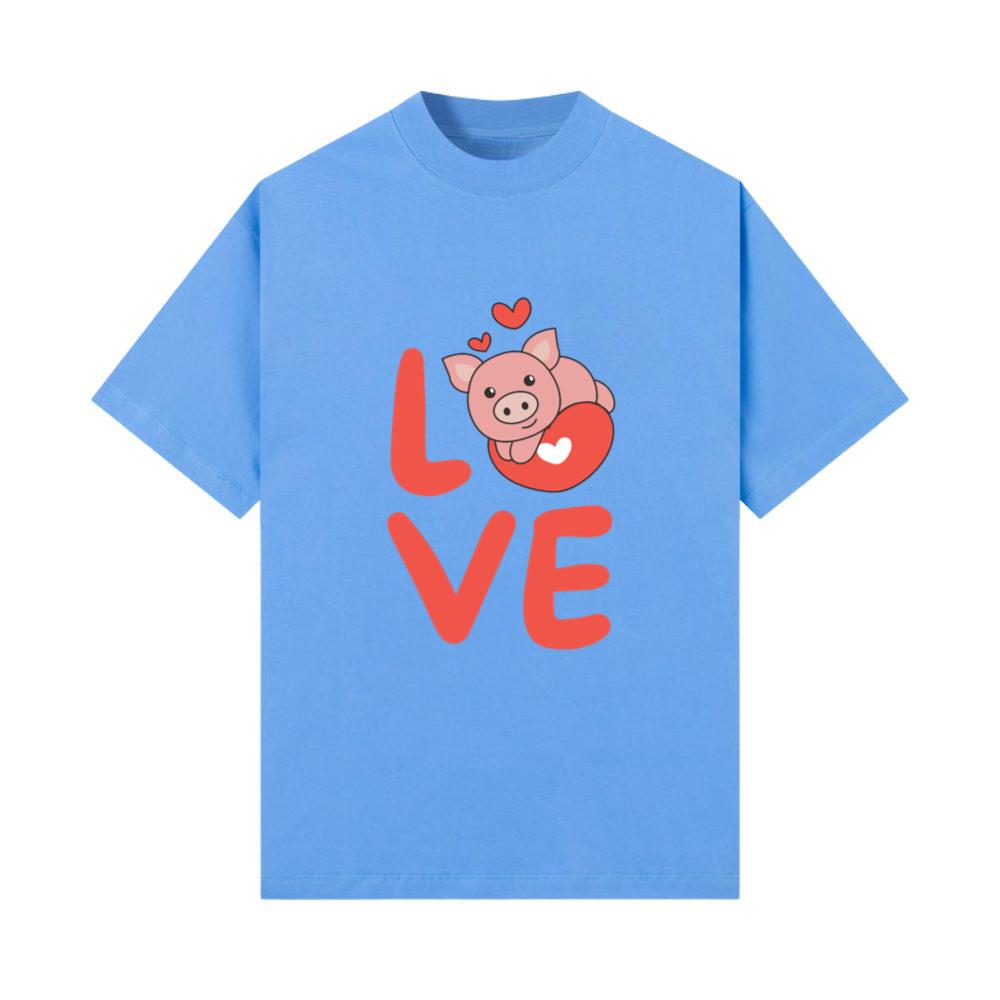 Pig For Valentine's Day Cute Animals Hearts T-Shirt