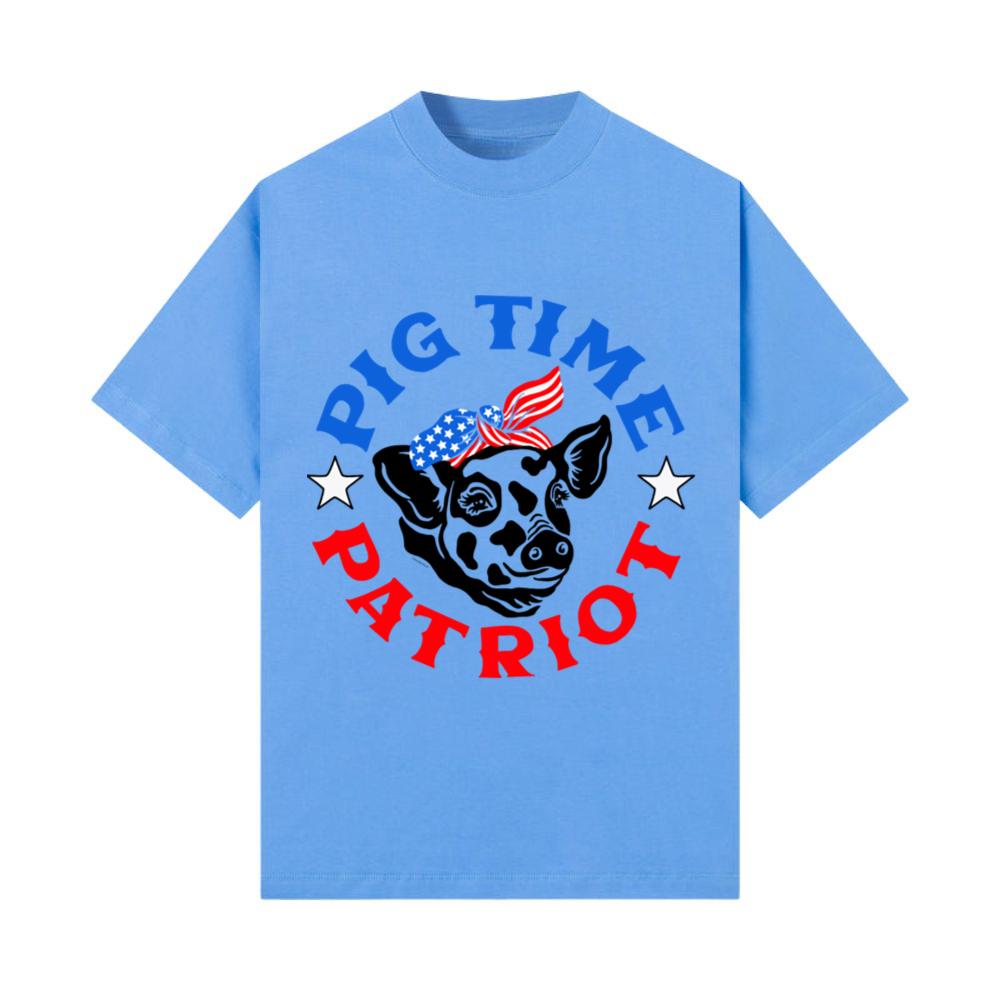 Pig Time Patriot Animal Usa American Flag T-Shirt