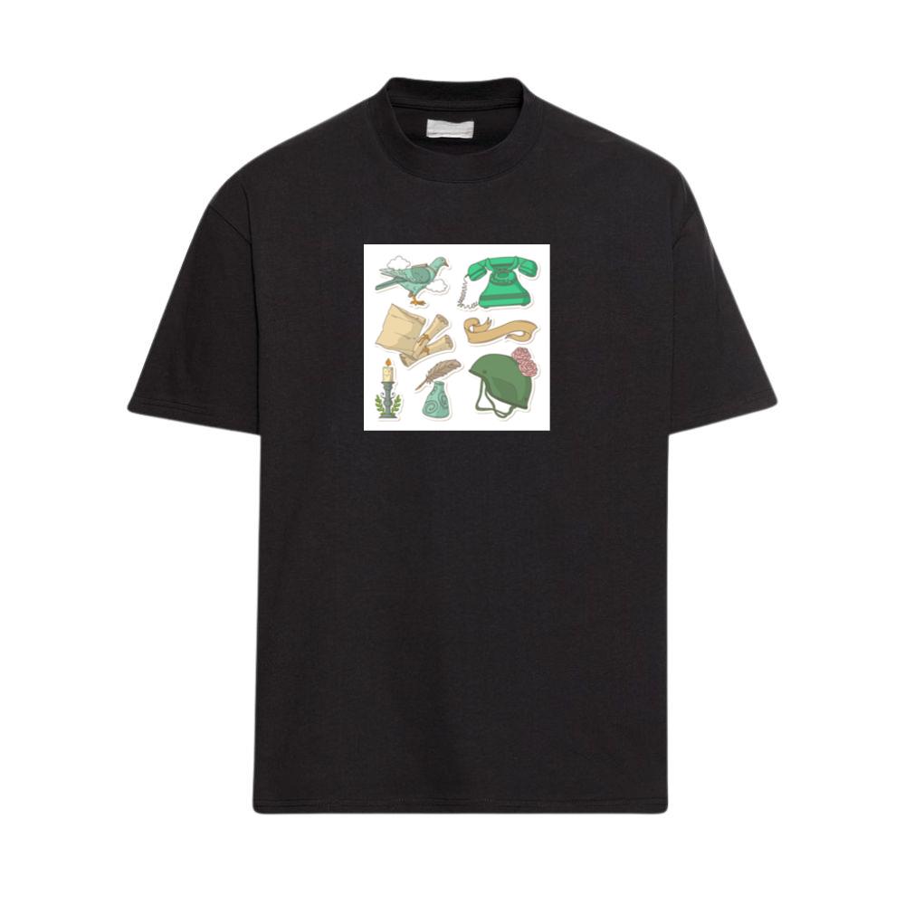 Pigeon, Phone, and Helmet Stickers T-Shirts
