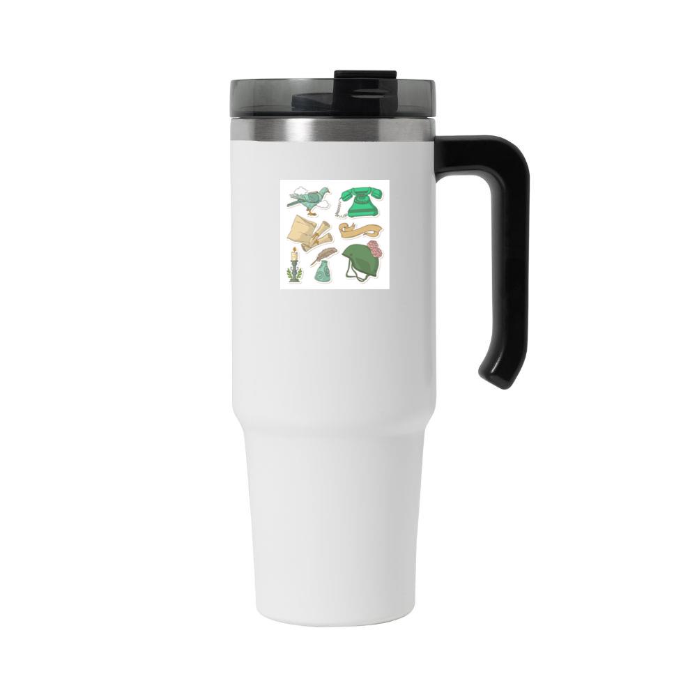 Pigeon, Phone, and Helmet Stickers Tumbler