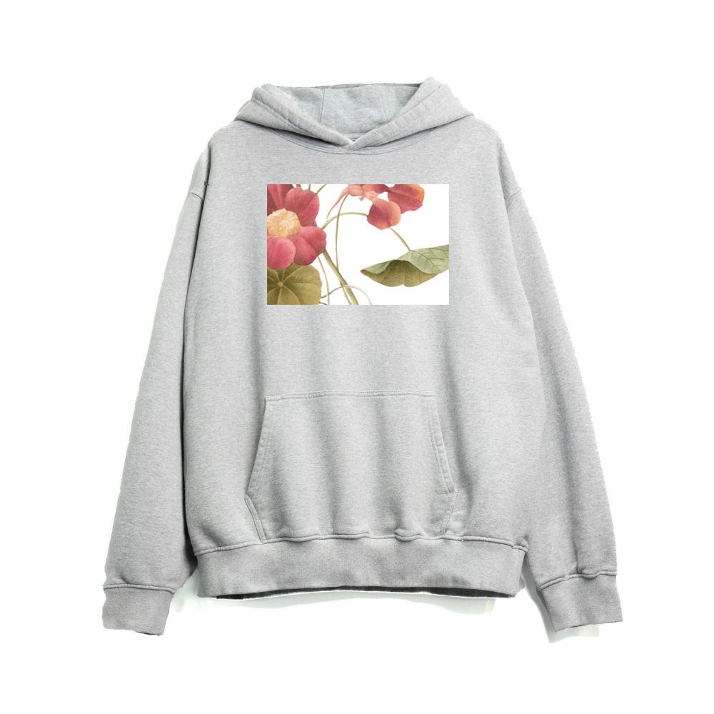 Pink and Orange Flowers with Green Leaves Hoodies