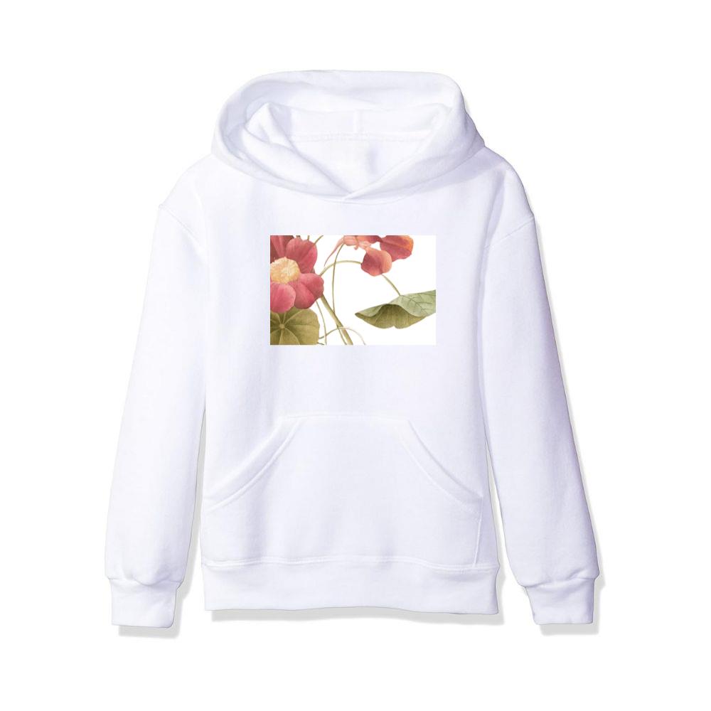 Pink and Orange Flowers with Green Leaves Hoodies