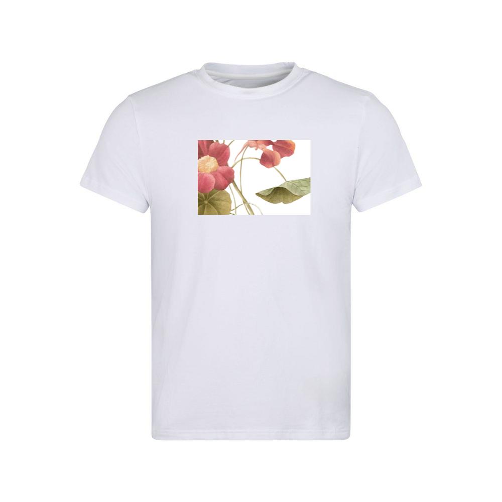 Pink and Orange Flowers with Green Leaves T-Shirts