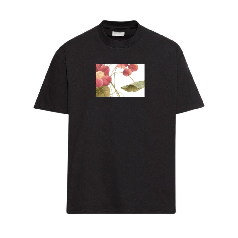 Pink and Orange Flowers with Green Leaves T-Shirts