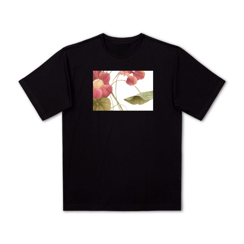 Pink and Orange Flowers with Green Leaves T-Shirts