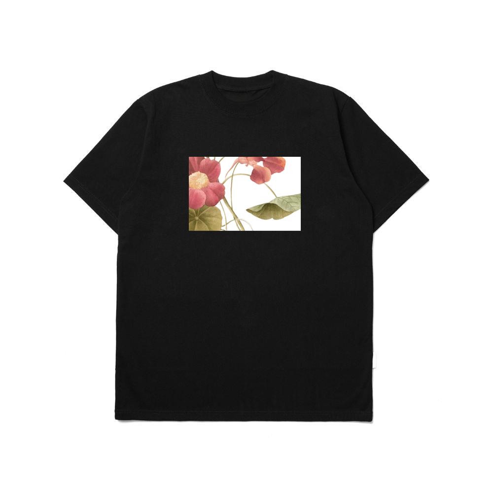 Pink and Orange Flowers with Green Leaves T-Shirts