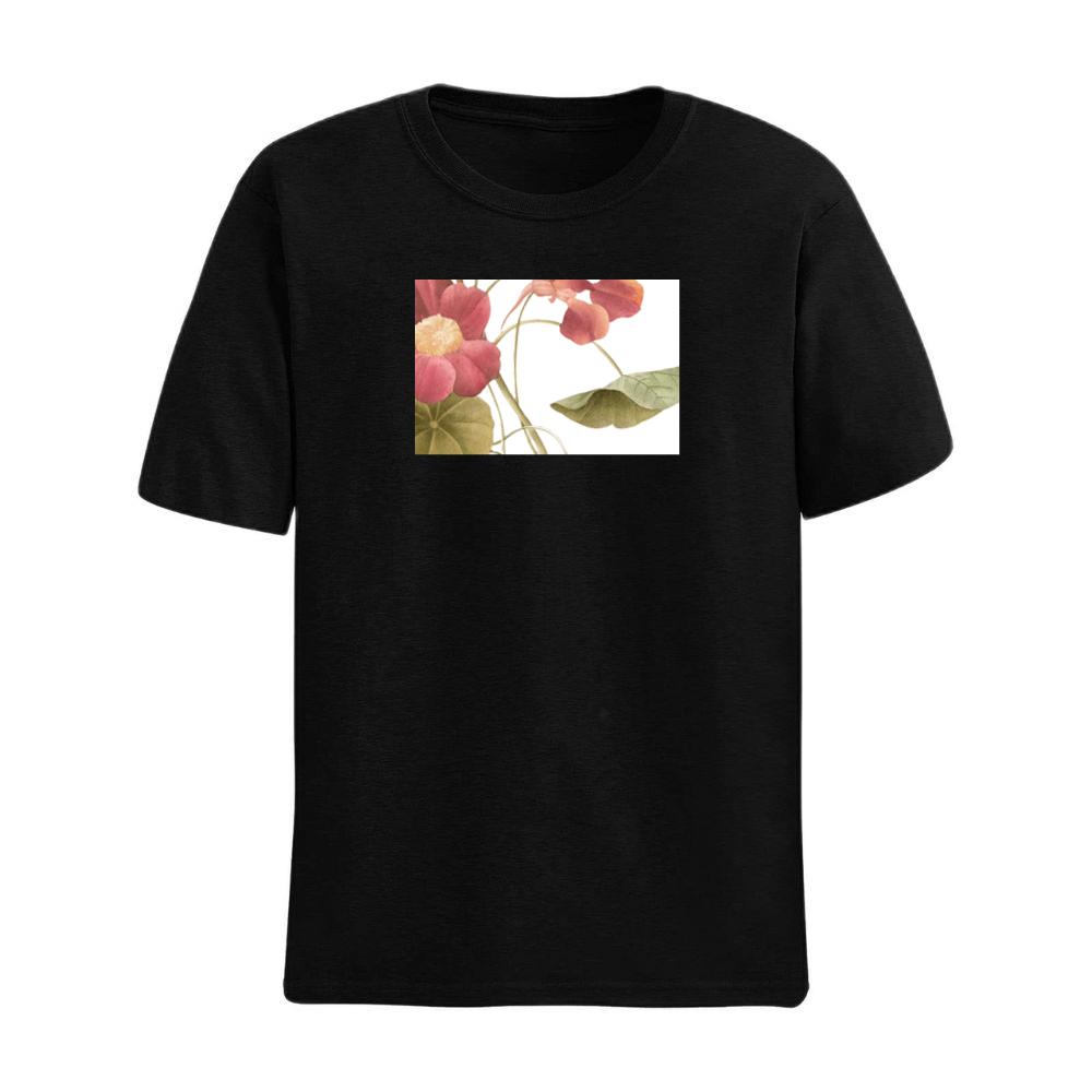 Pink and Orange Flowers with Green Leaves T-Shirts