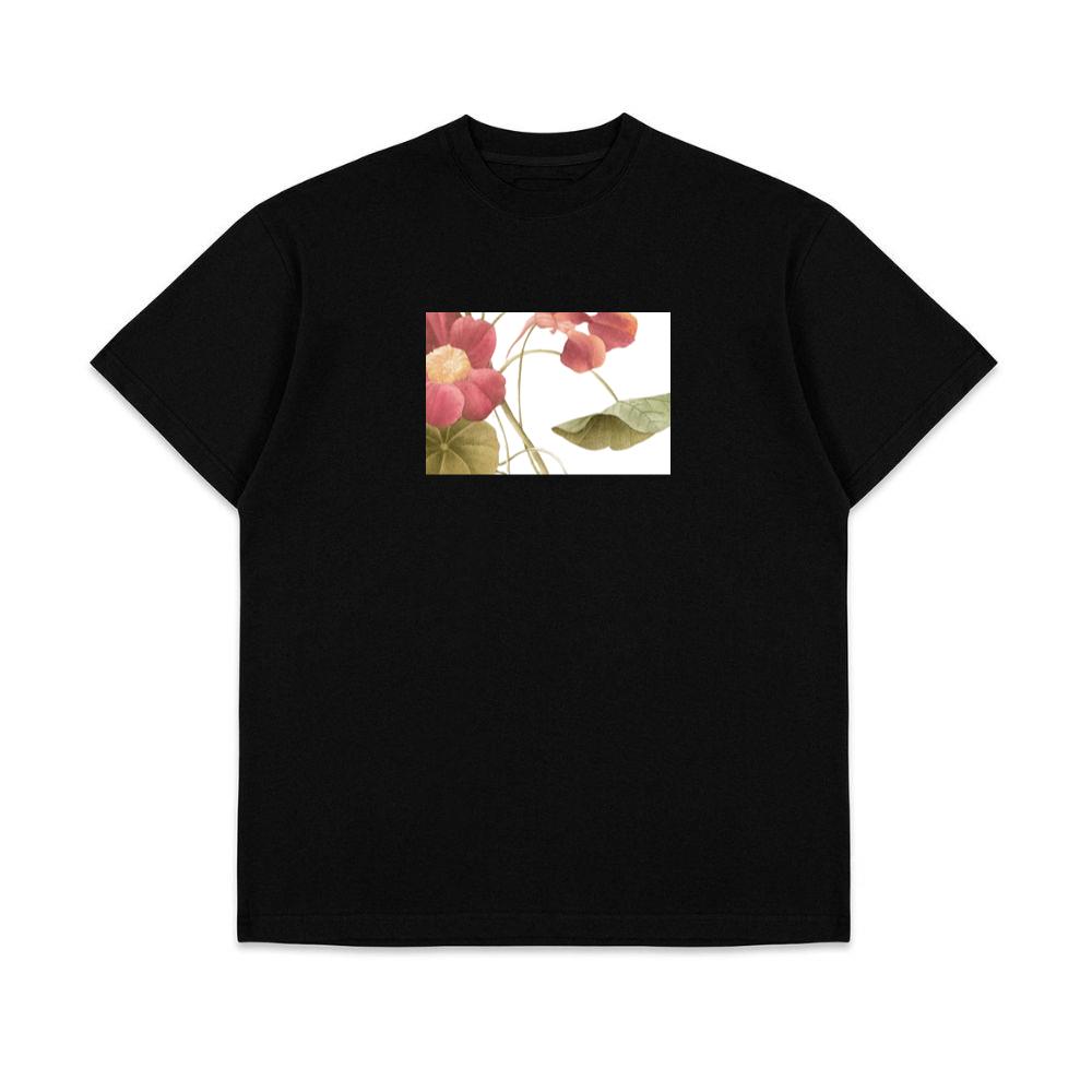 Pink and Orange Flowers with Green Leaves T-Shirts