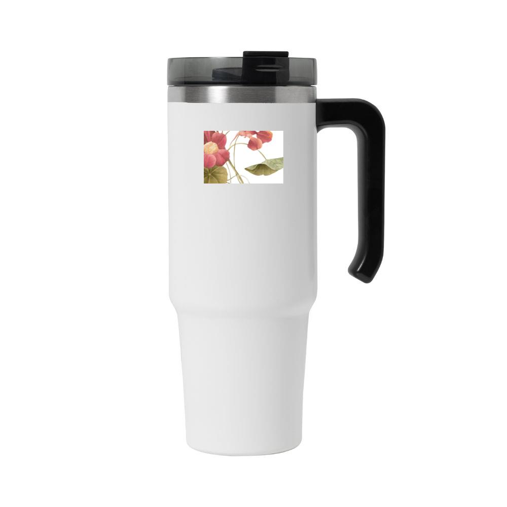 Pink and Orange Flowers with Green Leaves Tumbler