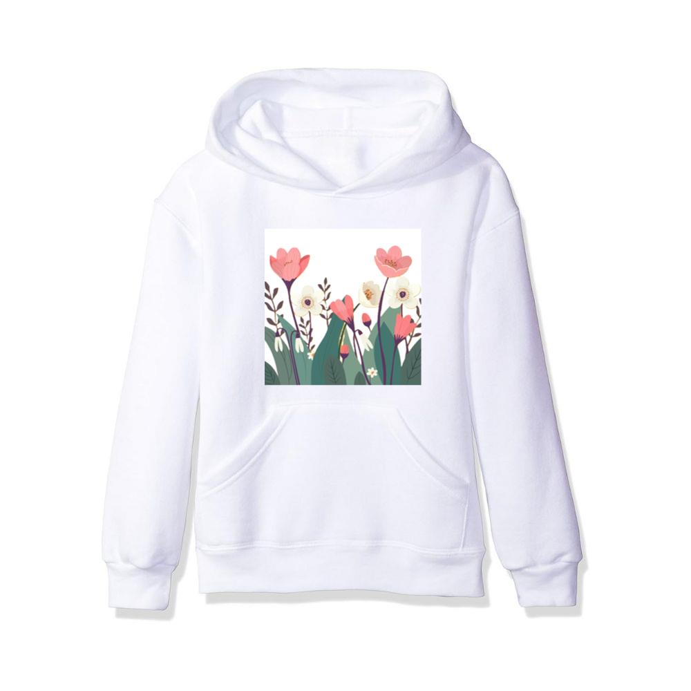 Pink and White Blooms Hoodies