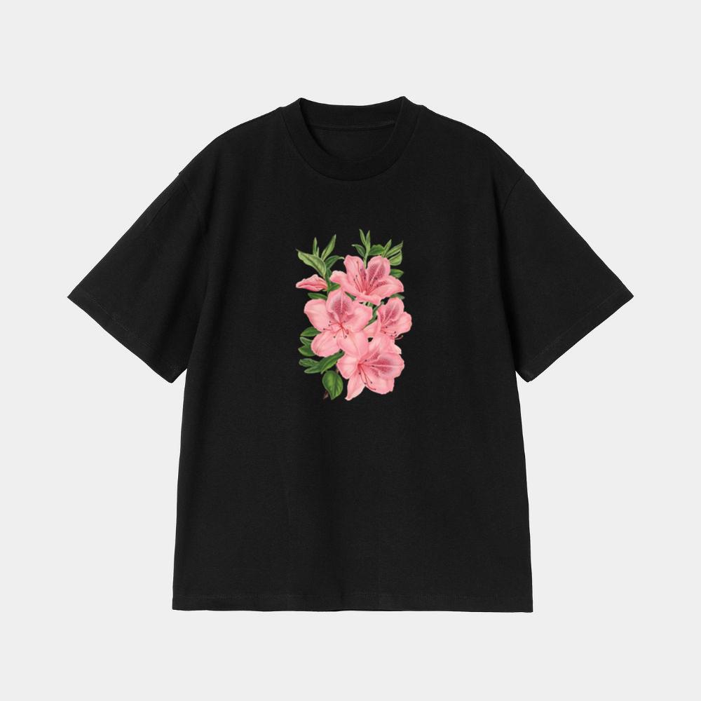 Pink Azalea Flower Illustration T-Shirt