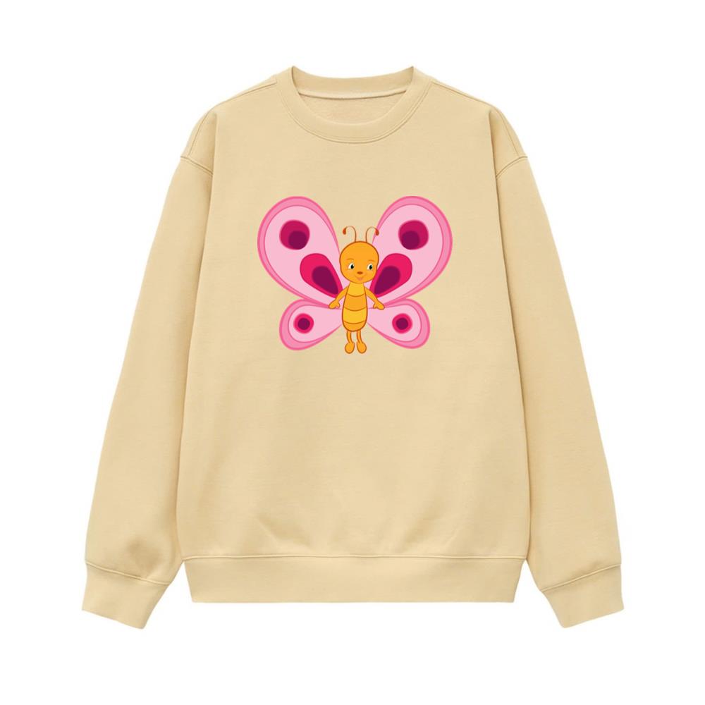 Pink Butterfly With Smiley Face Sweatshirt