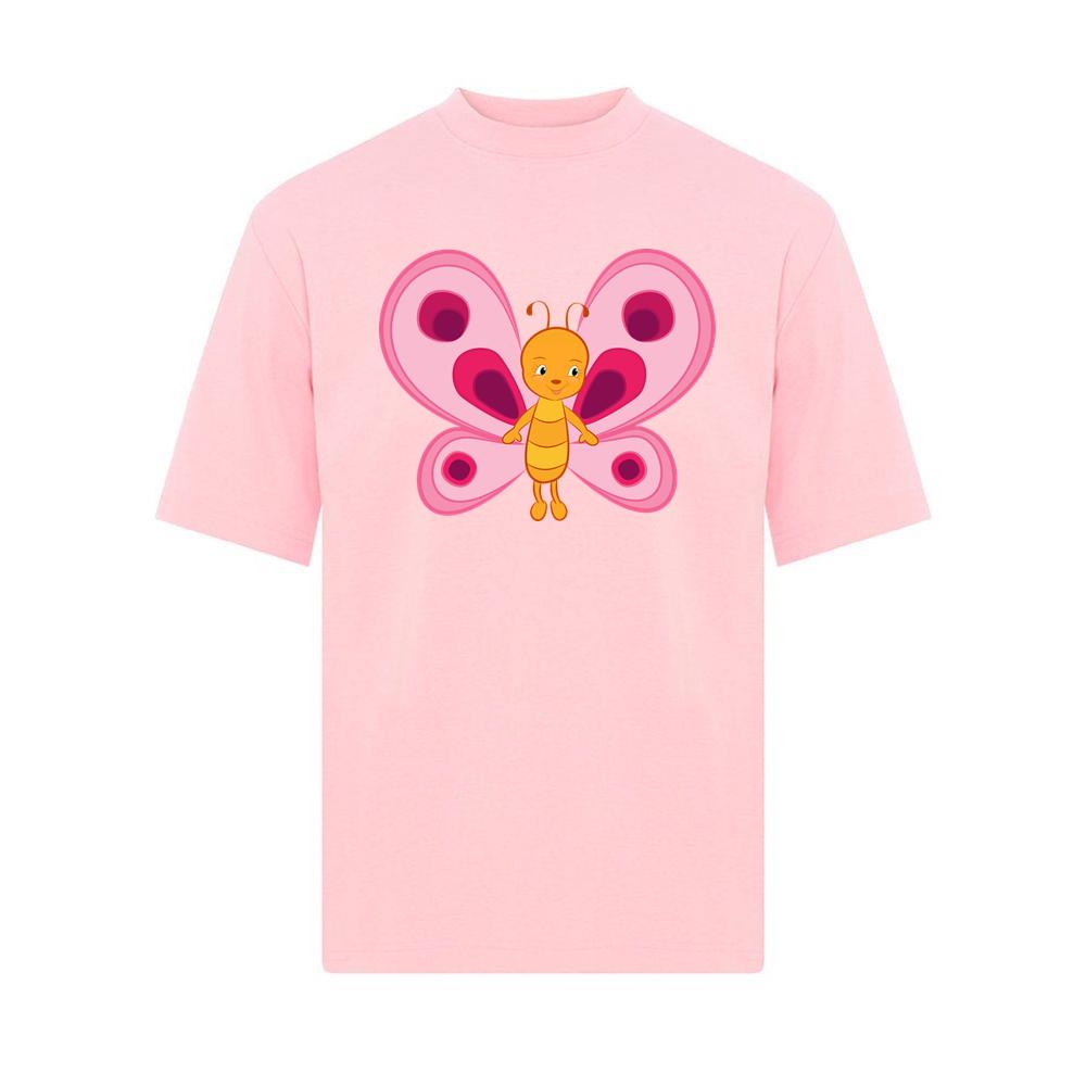 Pink Butterfly With Smiley Face T-Shirts