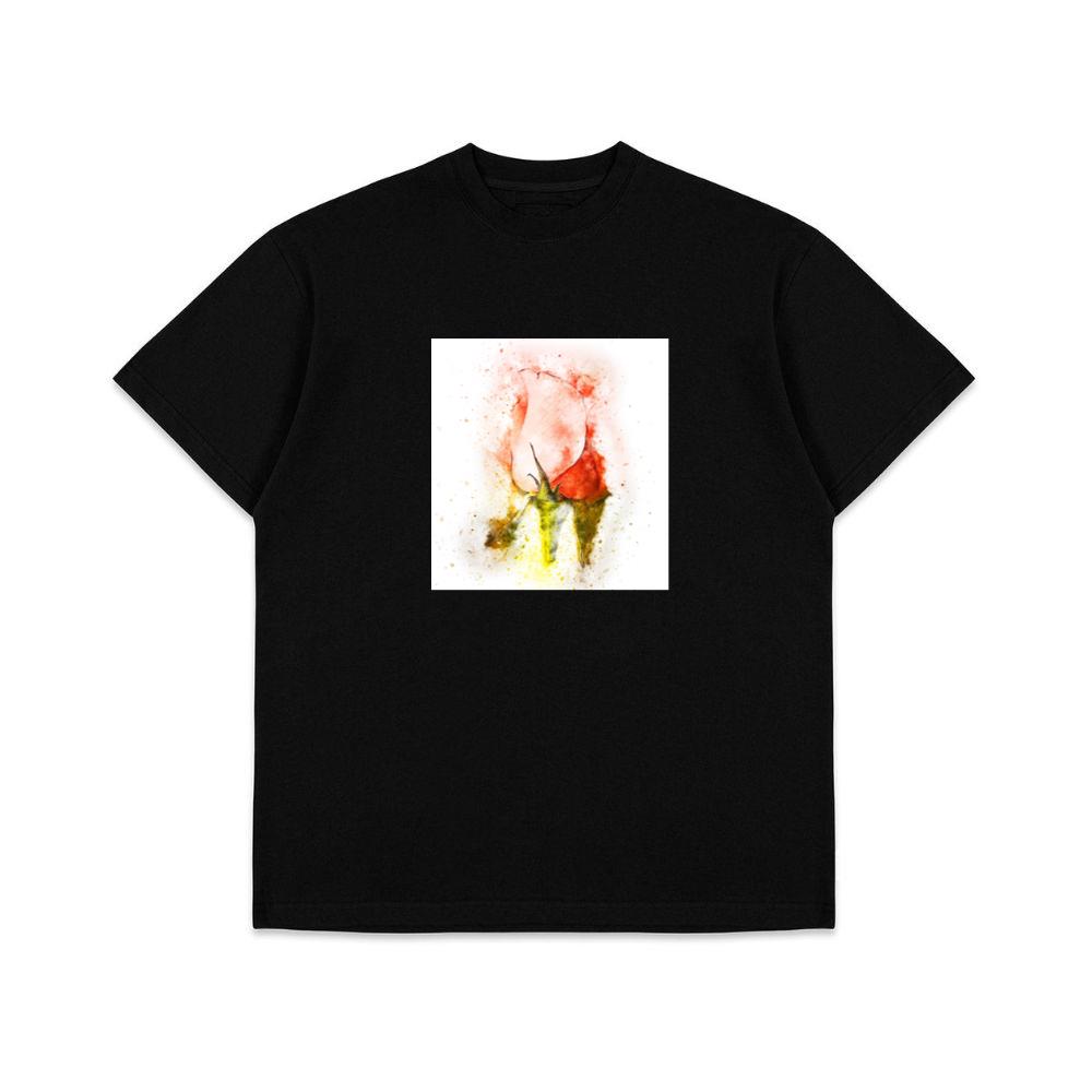 Pink Rose with Green Stem T-Shirts