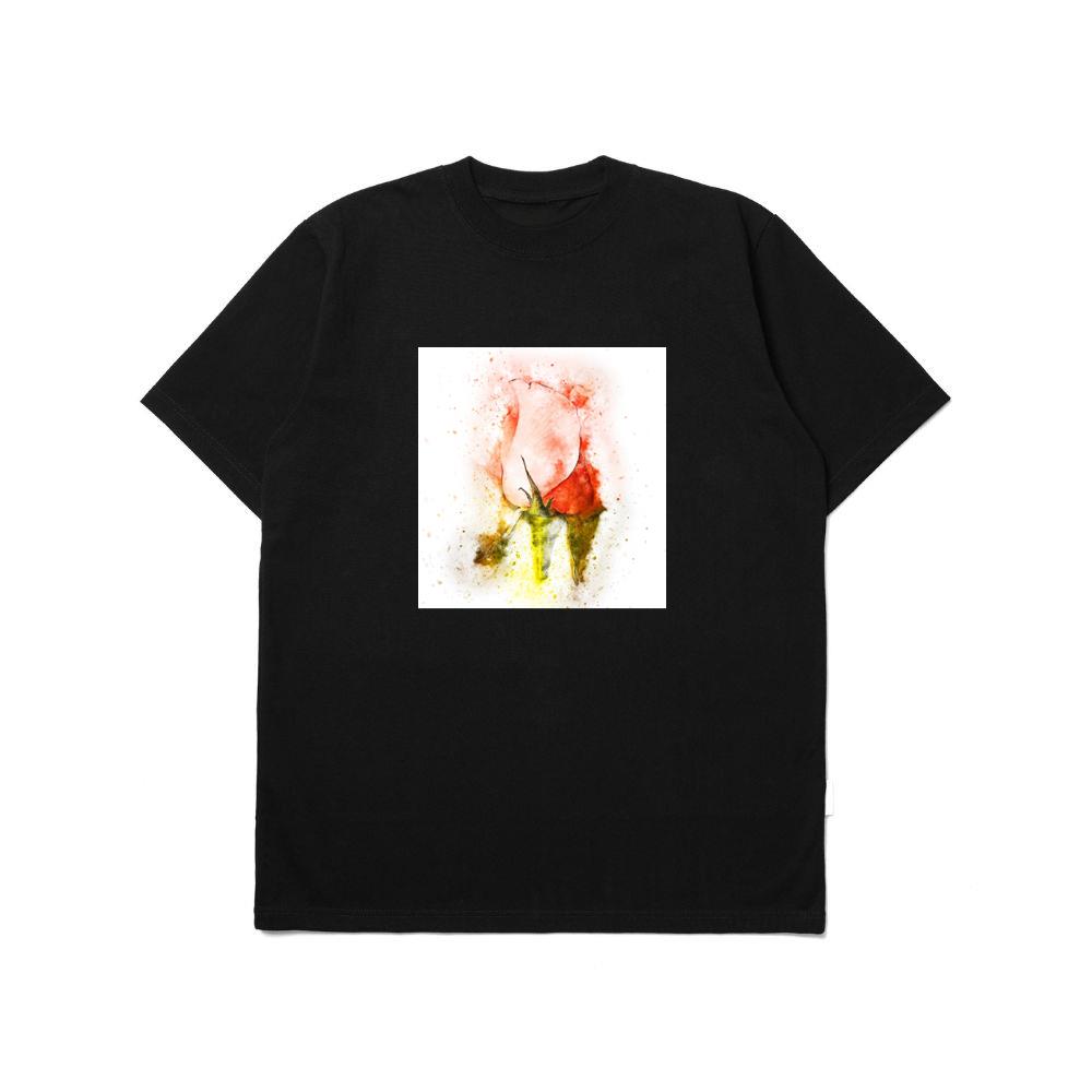 Pink Rose with Green Stem TShirts Yomigold