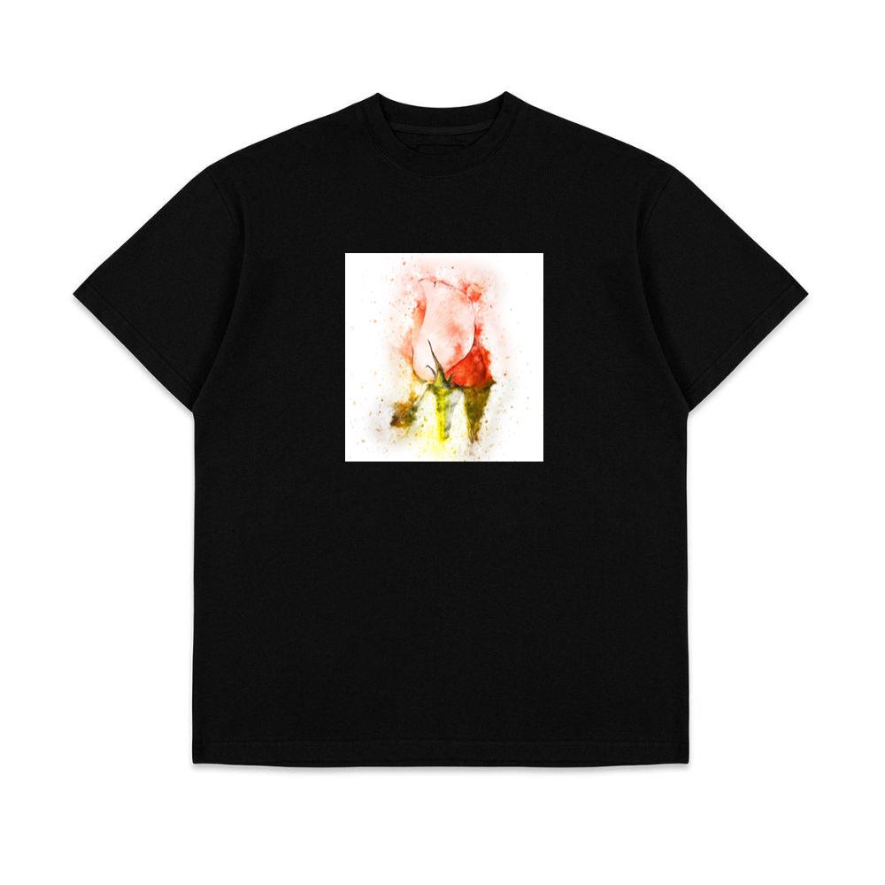Pink Rose with Green Stem T-Shirts
