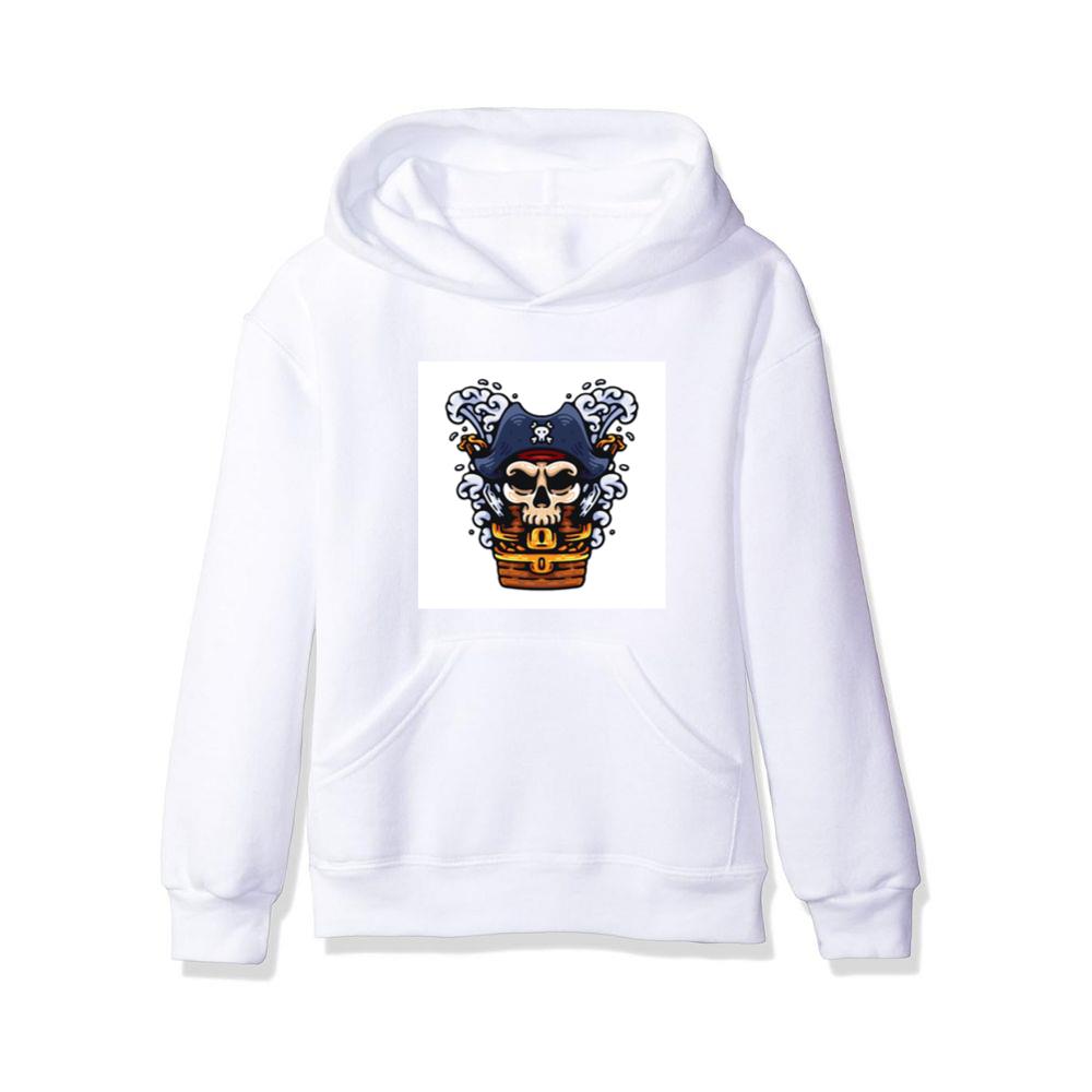 Pirate Skull with Treasure Chest and Waves Hoodies