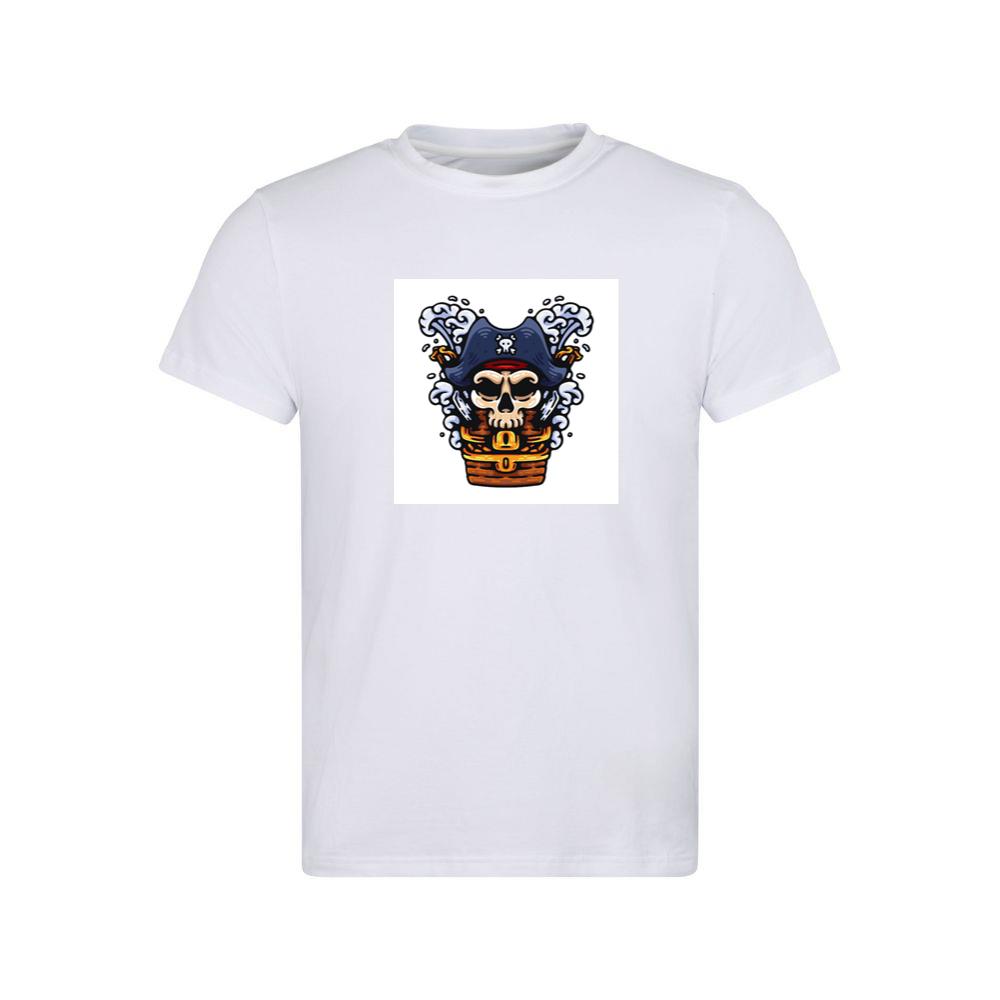 Pirate Skull with Treasure Chest and Waves T-Shirts