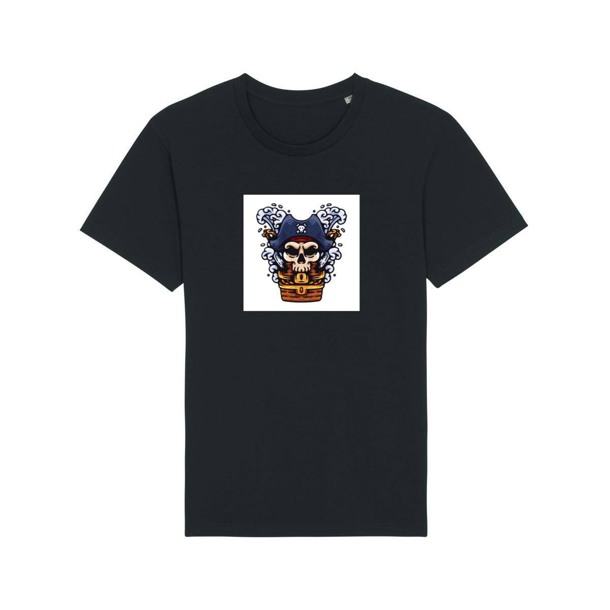 Pirate Skull with Treasure Chest and Waves T-Shirts