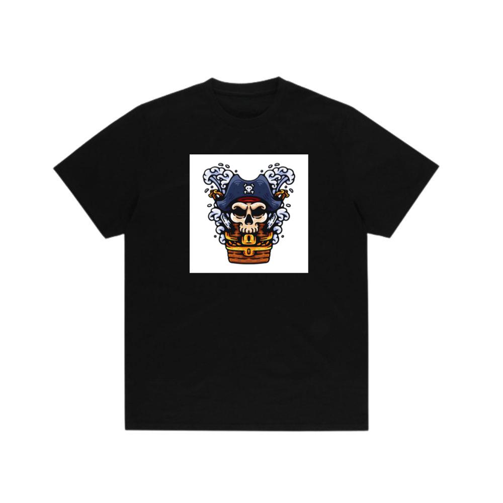 Pirate Skull with Treasure Chest and Waves T-Shirts