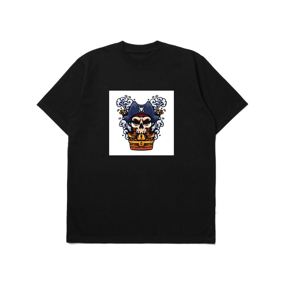 Pirate Skull with Treasure Chest and Waves T-Shirts