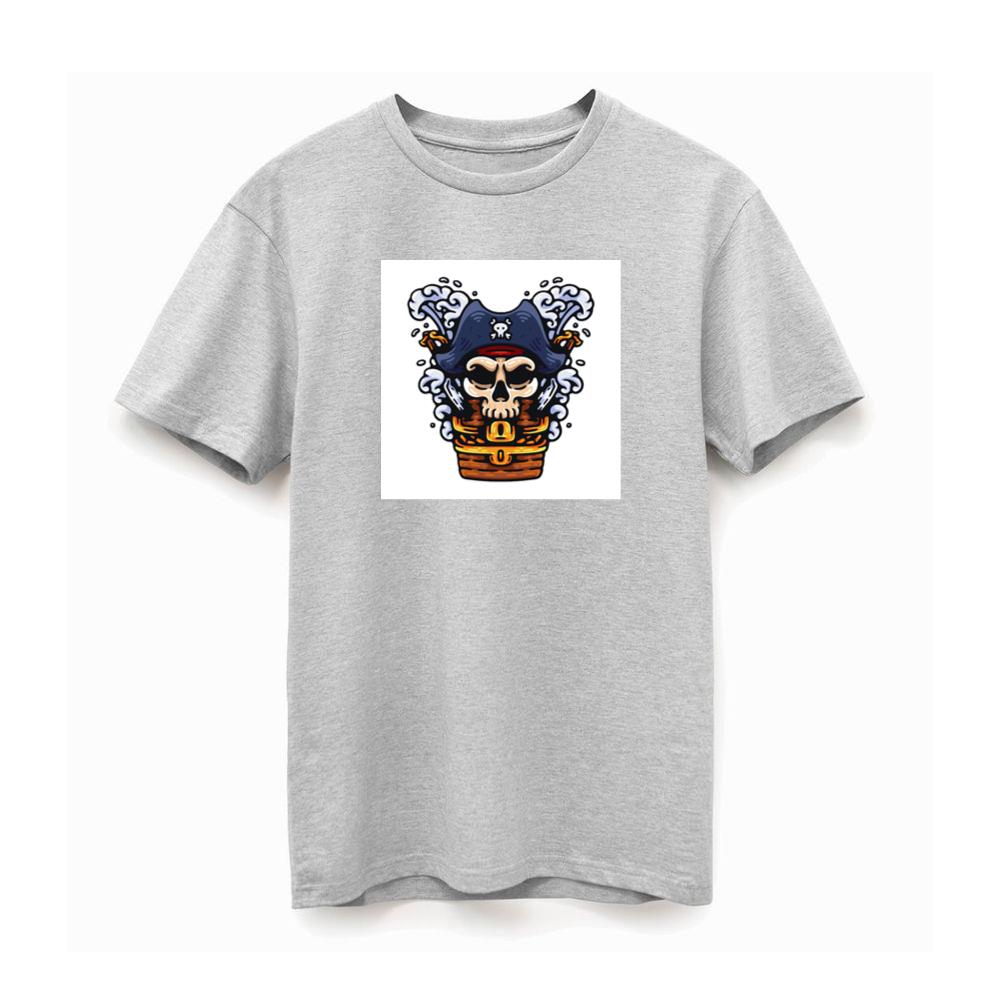 Pirate Skull with Treasure Chest and Waves TShirts Pagetees