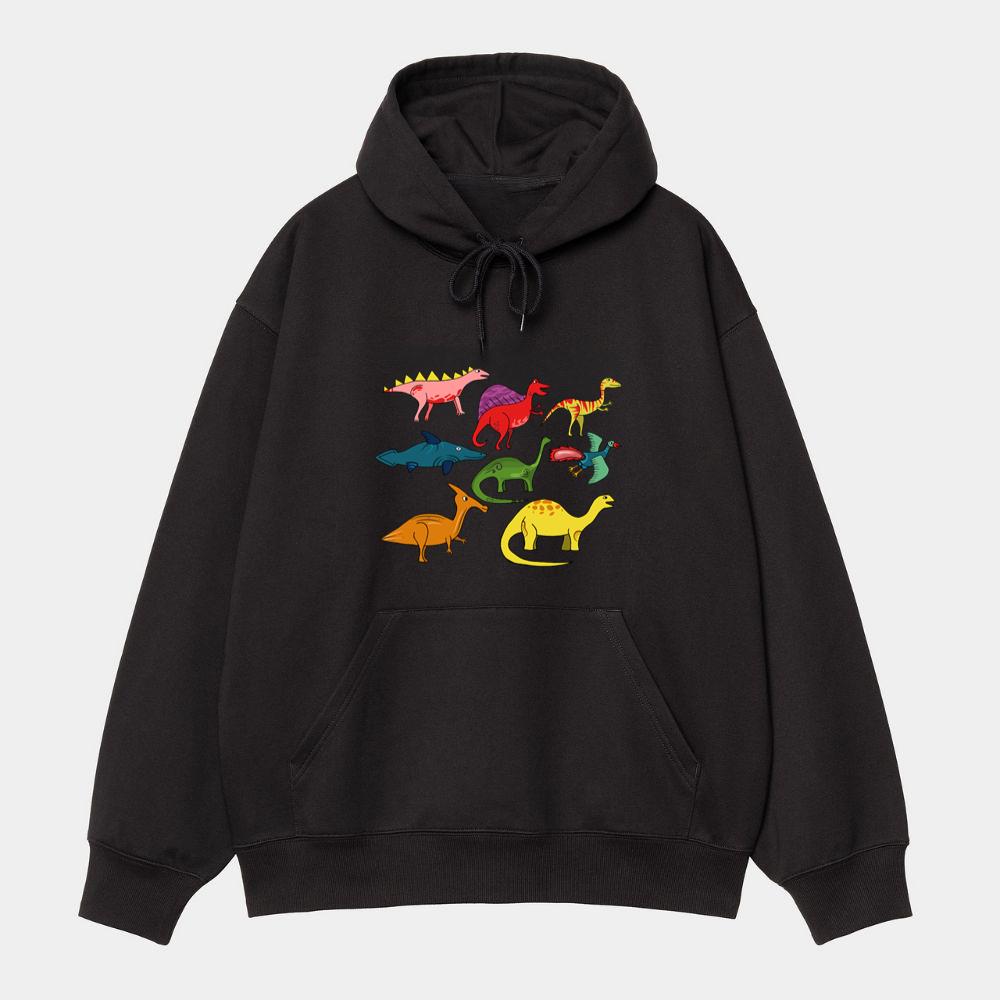 Playful Cartoon Dinosaurs Hoodie