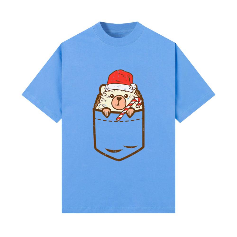 Pocket Hedgehog Santa Cute Animal Christmas Xmas T-Shirt