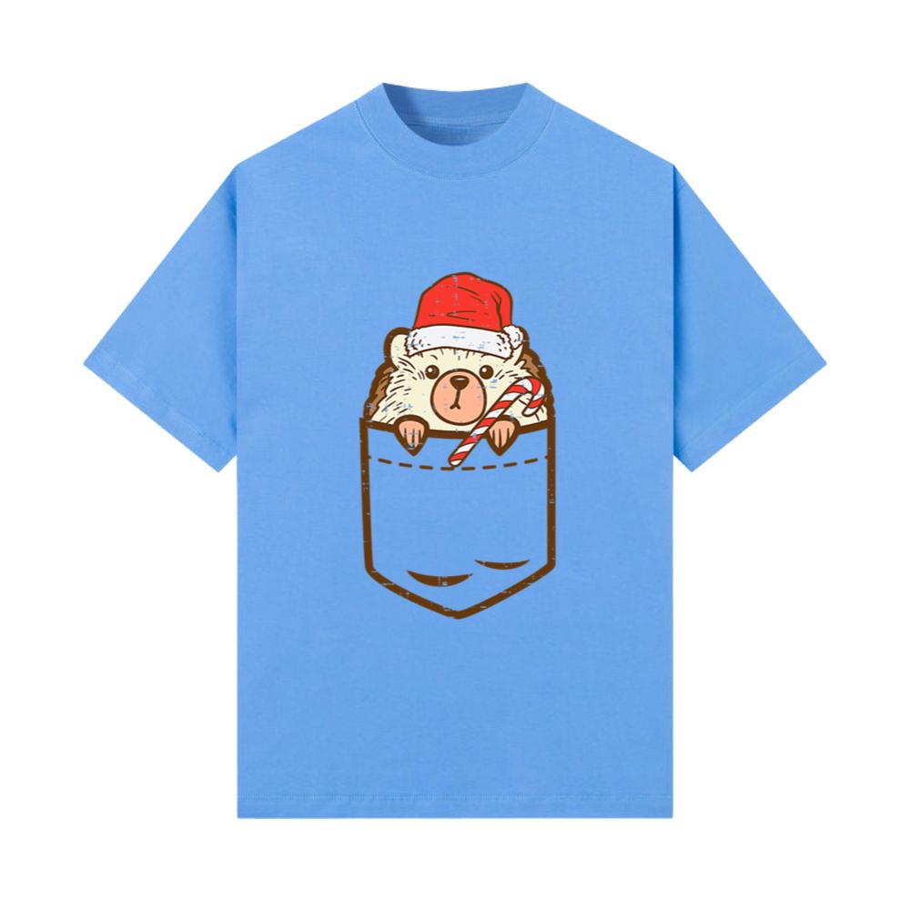 Pocket Hedgehog Santa Cute Animal Christmas Xmas T-Shirts
