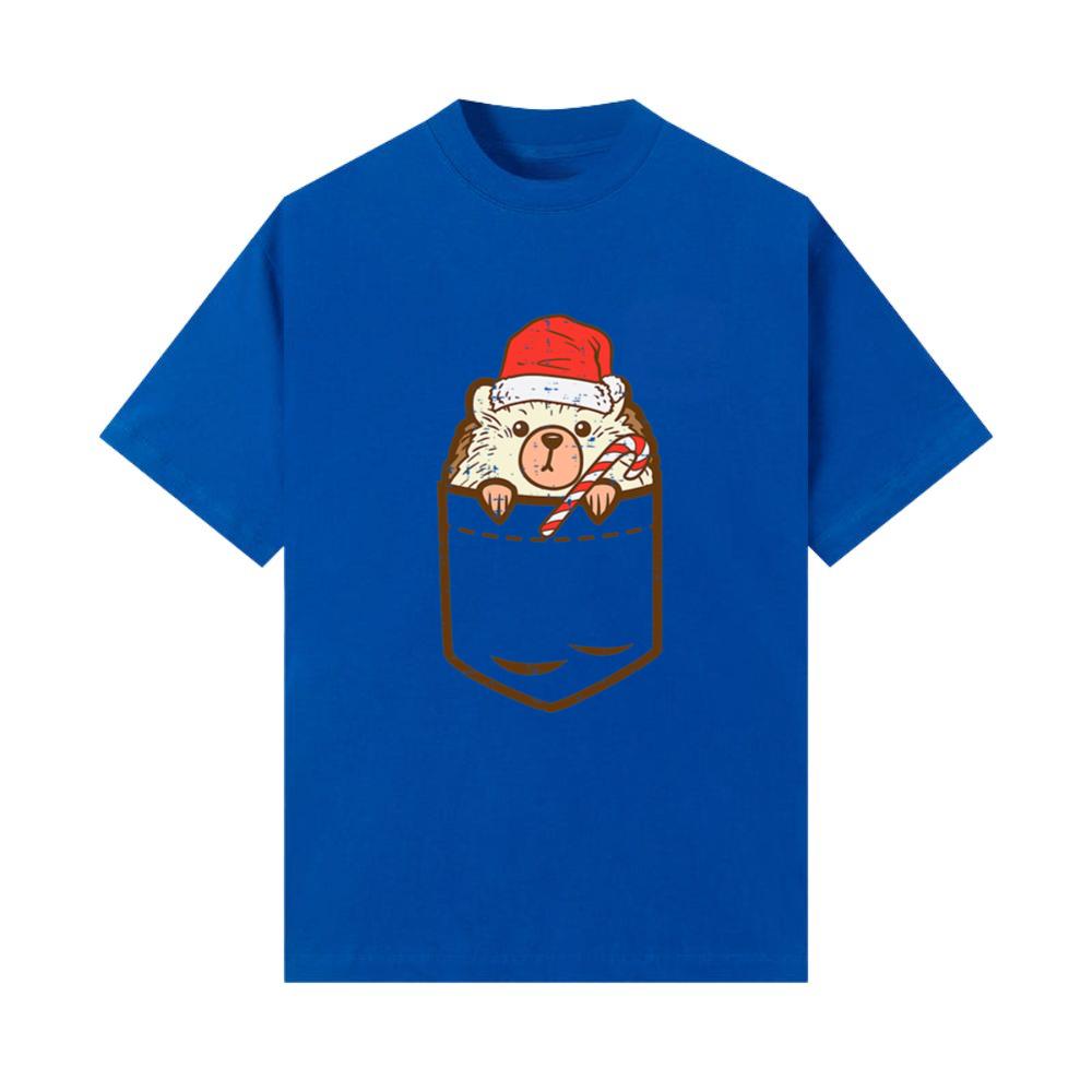 Pocket Hedgehog Santa Cute Animal Christmas Xmas T-Shirts