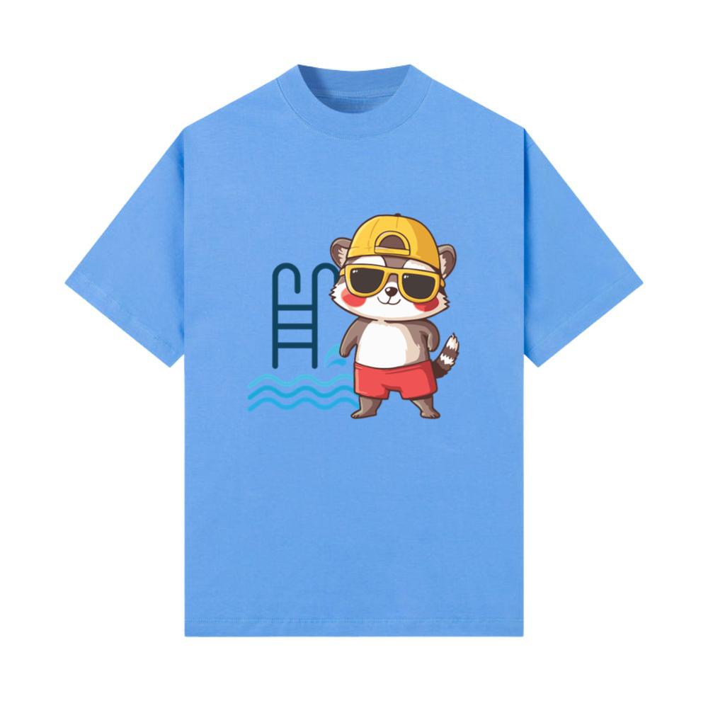 Pool Day Raccoon - Funny Cutesy Cute Animal T-Shirt