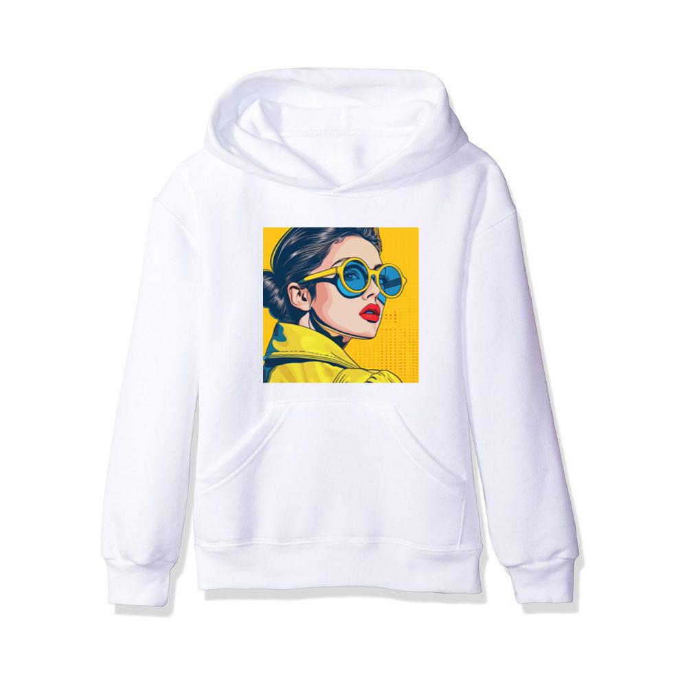 Pop-Art Portrait in Sun-Kissed Hues Hoodies