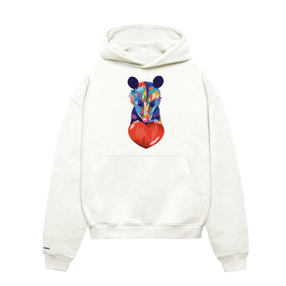 Possum animal holding heart Hoodie
