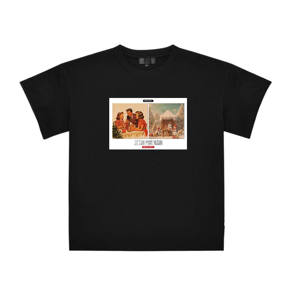 Postcard with Family and Winter Scenes. T-Shirts