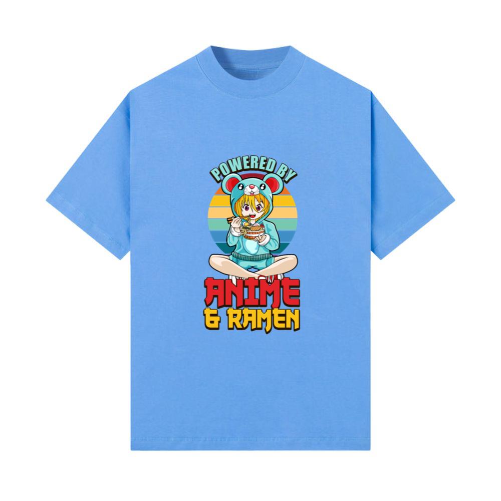 Powered by Anime and Ramen - Funny Girls Anime T-Shirts
