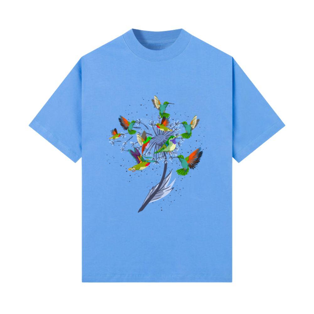 Pretty Nature Animal Flowers Bird Hummingbird T-Shirt