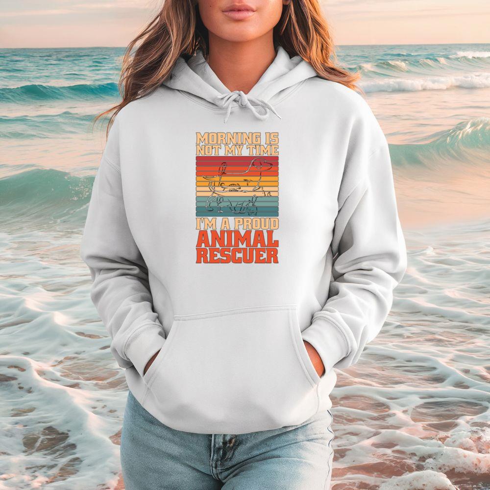 Proud Animal Rescuer Rescue Life Vintage Style Graphic Hoodie