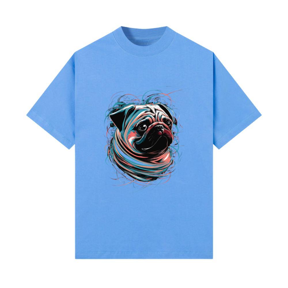 Pug Art Drawing Abstract Animal Illustration T-Shirt
