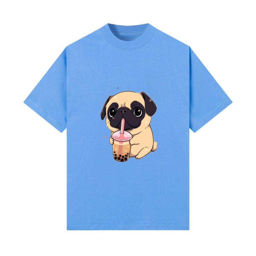 Pug Boba Tea Bubble Tea Anime Kawaii Dog T-Shirt