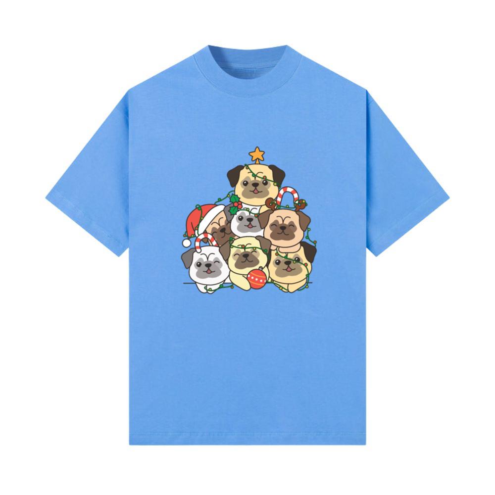 Pug Christmas Tree Funny Animal Christmas T-Shirt