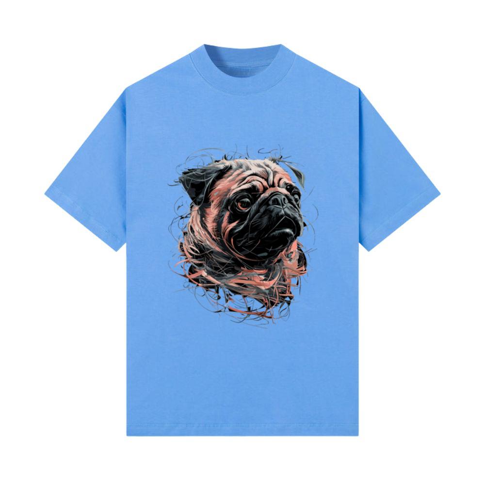 Pug Drawing Abstract Animal Illustration with T-Shirt