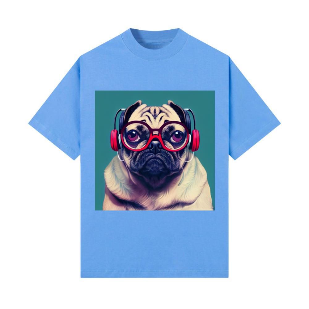 Pug LISTENING TO MUSIC MY HEADPHONE, ANIMAL LIFE T-Shirt