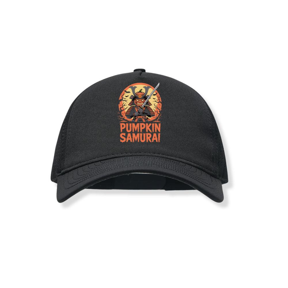 Pumpkin Samurai Warrior Halloween Graphic Black Hat